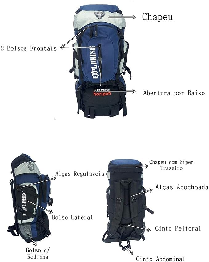 Mochila Camping 55 Litros Impermeável MC5389