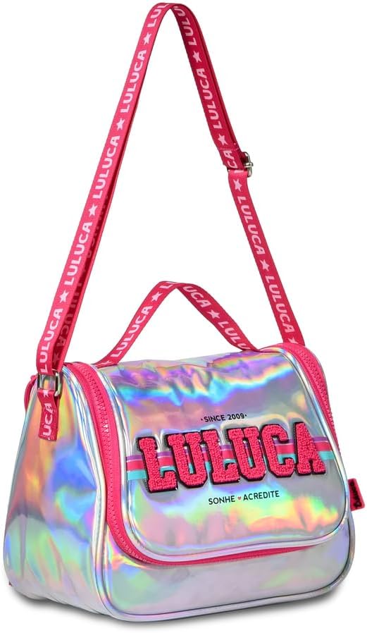 MOCHILA LANCHEIRA E ESTOJO LULUCA KIT ESCOLAR HOLOGRÁFICO