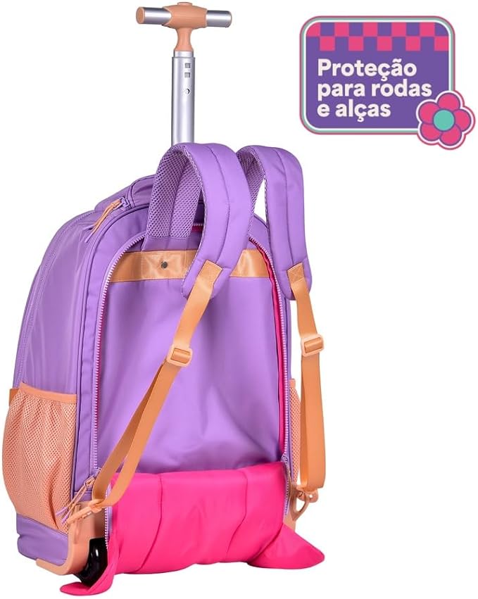 MOCHILA COM CARRINHO + LANCHEIRA TÉRMICA + ESTOJO BOX LULUCA