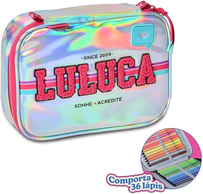 Estojo Escolar Holográfico Box Luluca LU24011