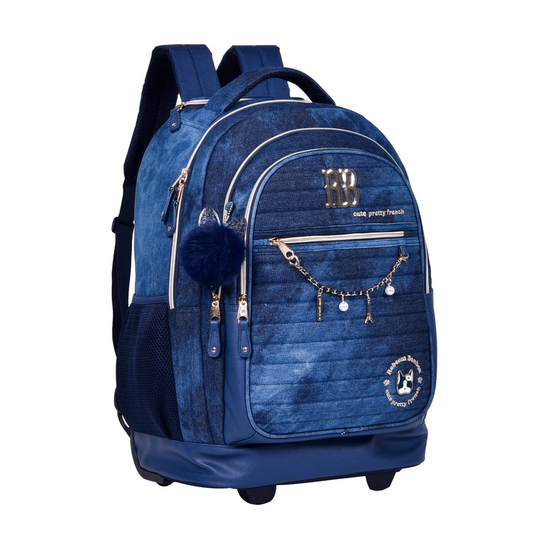 Mochila de Rodinhas Rebecca BonBon Jeans G RB24060