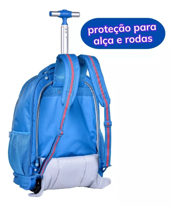 Kit Mochila de Rodinha + Lancheira + Estojo