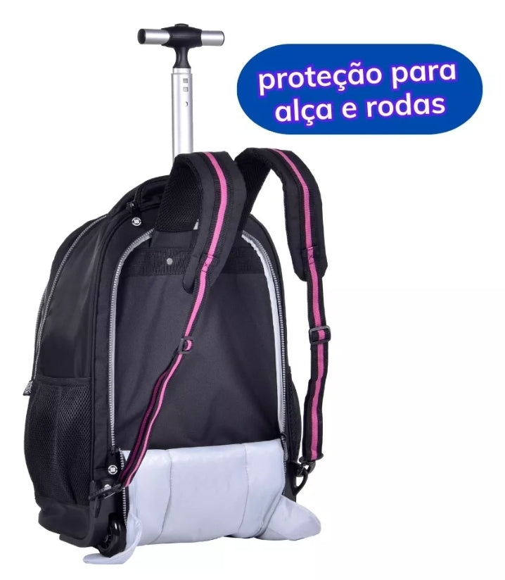 Kit Mochila de Rodinha + Lancheira + Estojo