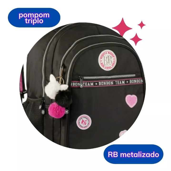 Kit Mochila de Rodinha + Lancheira + Estojo