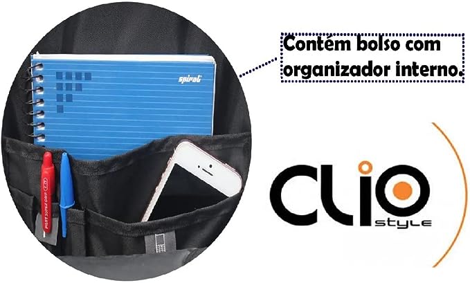 Mochila Reforçada Executiva Clio com Rodinha Notebook ML3615